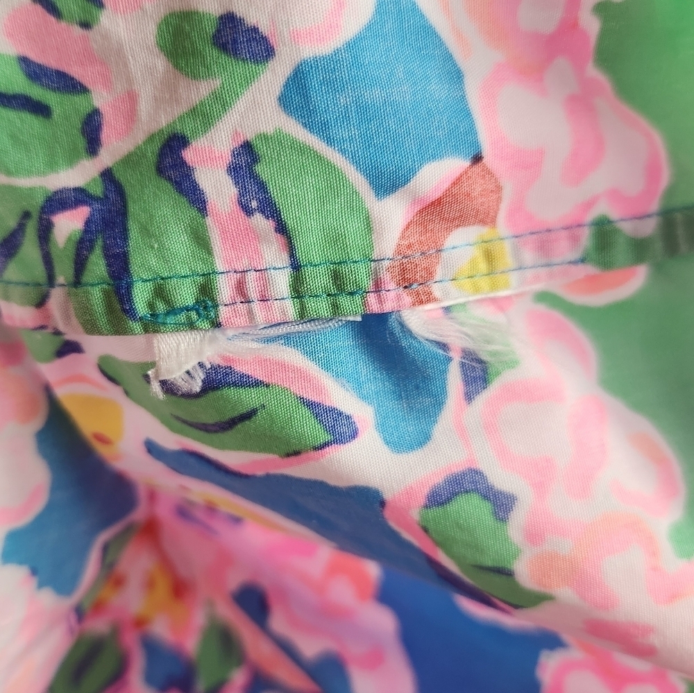 Lilly Pulitzer Preppy Colorful Trista Blouse Top Multi Rose to the Occasion L - Picture 13 of 14